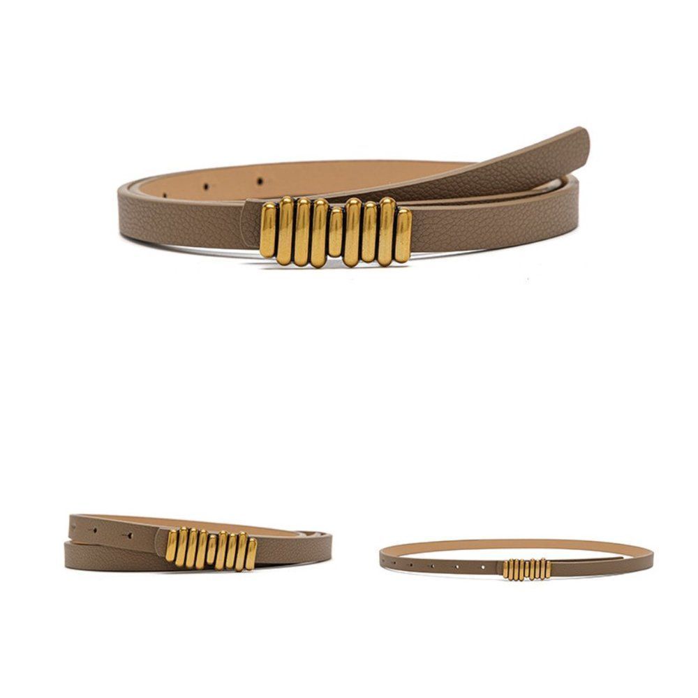 Khaki Ladies Unique Skinny Belt - Picture 3 of 3
